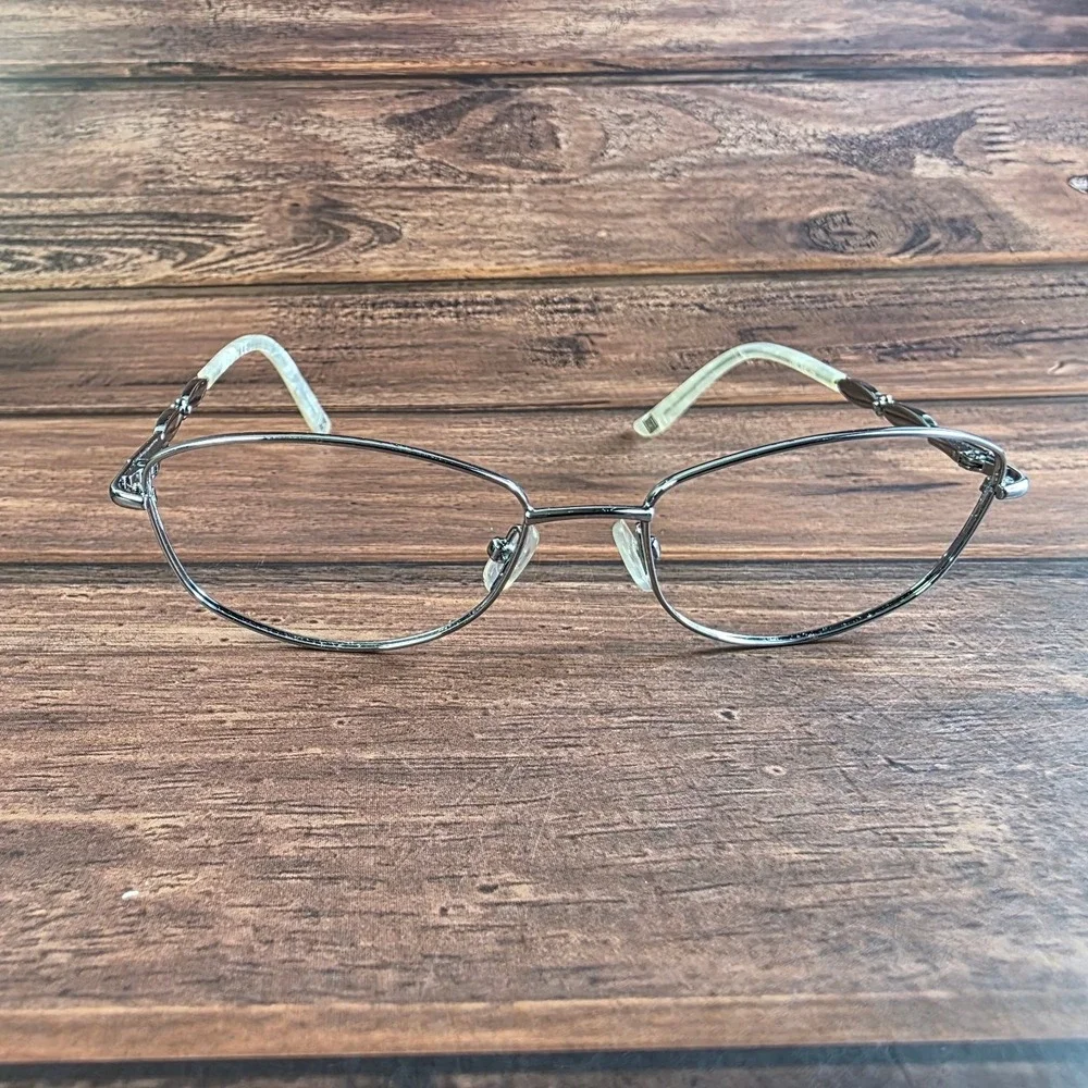 Liz Claiborne Women's Silver Frame Eyeglasses 130mm Temple Length